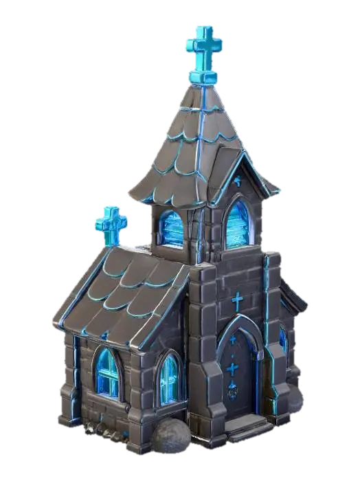 Charming Chapel Illustration 3D model, vytvořený pomocí AI