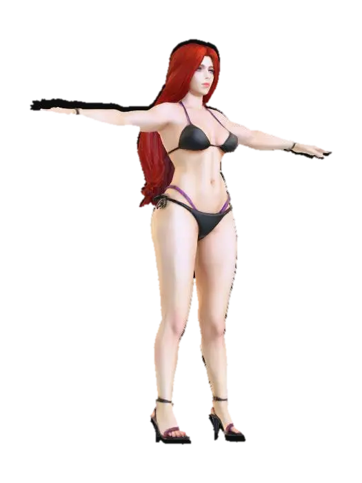 Virtual Figure in Swimwear 3D model, vytvořený pomocí AI