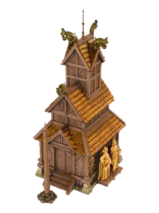 Norse Temple Design 3D model, vytvořený pomocí AI