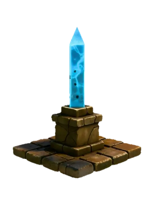 Mystical Crystal Obelisk - Gemstone 3D model, vytvořený pomocí AI