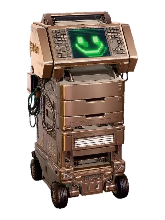 Evil-Copymachine-X - Antagonist 3D model, vytvořený pomocí AI