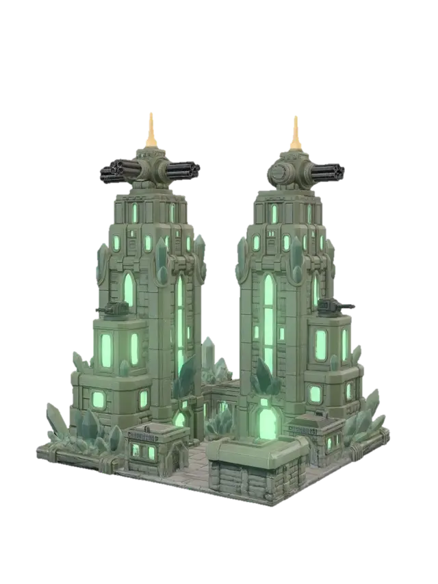 Twin Emerald Citadels - Palace 3D model, vytvořený pomocí AI