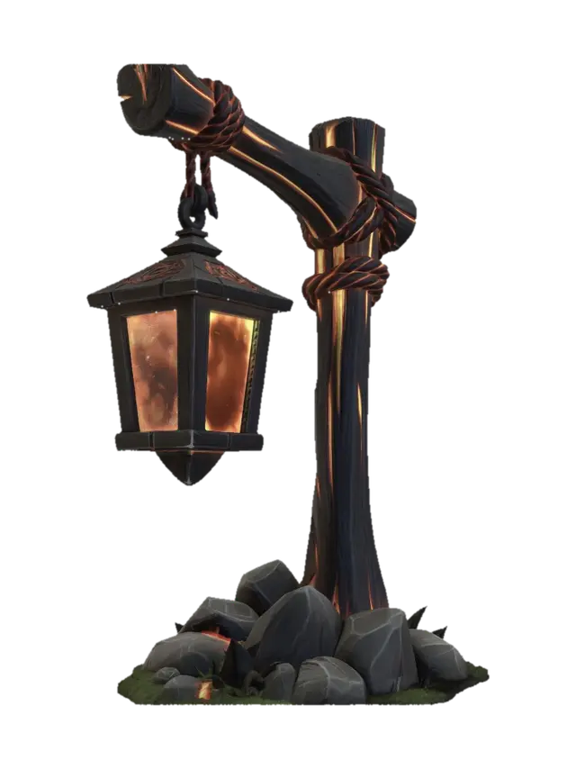 Modello 3D Emberbound Cross Lantern, generato dall’IA