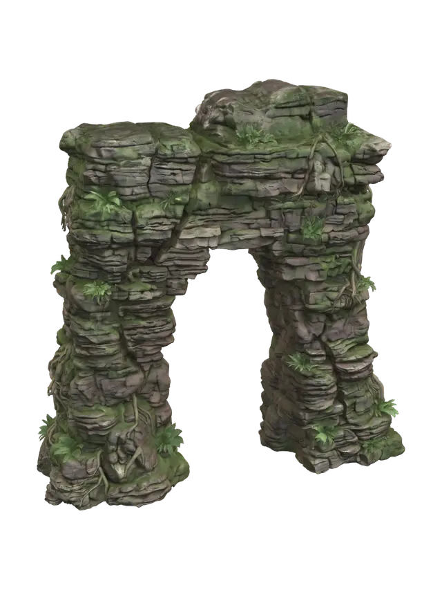 rockarch - Overgrowth 3D model, vytvořený pomocí AI