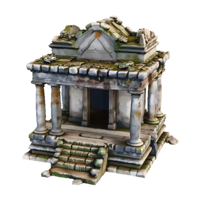 Ancient Temple Ruins - Xscorngames 3D model, vytvořený pomocí AI