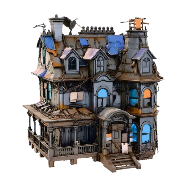 Techno-Haunt Mansion, #Christmas2025# 3D model, vytvořený pomocí AI