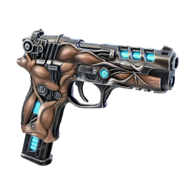 Neon X Pulse Pistol 3D model, vytvořený pomocí AI
