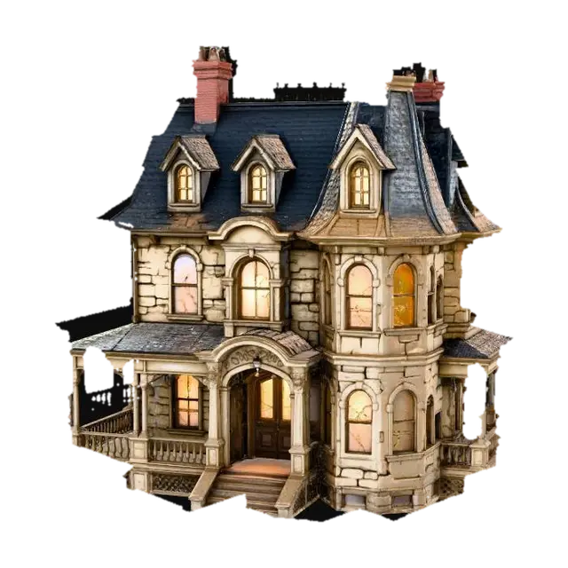 Model 3D Evening Glow Mansion X - Mysterious, dijana oleh AI