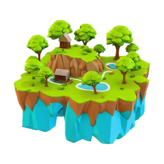 Floating Paradise - Heavenly 3D model, vytvořený pomocí AI