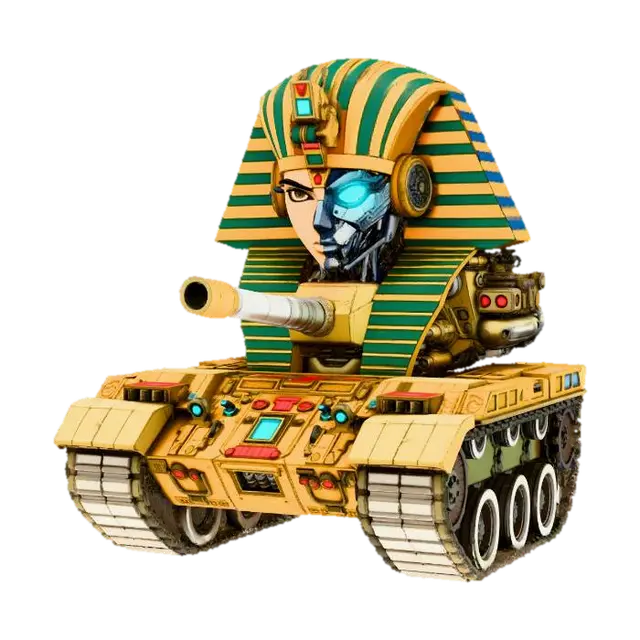 Pharaoh Tank Fusion 3D model, vytvořený pomocí AI
