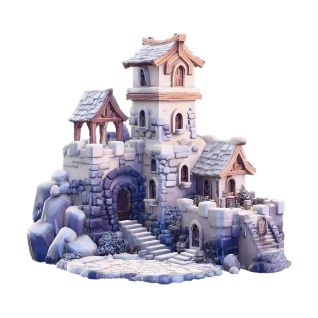 Snowspire Fortress X - Snow का AI द्वारा बनाया गया 3D मॉडल