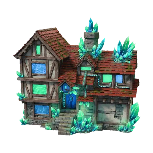 Crystalhaven Cottage X - Storybook 3D model, vytvořený pomocí AI