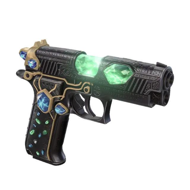 Verdant Arcane Revolver - Orbit 3D model, vytvořený pomocí AI