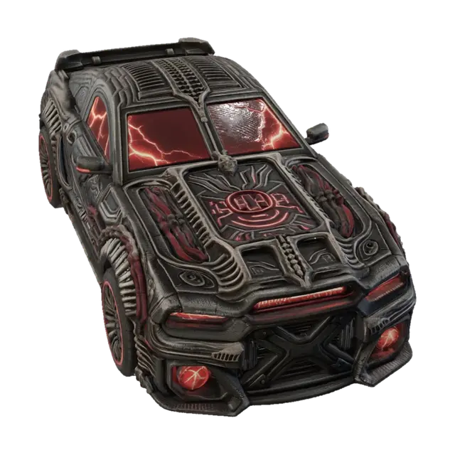 Crimson Leviathan 3D model, vytvořený pomocí AI