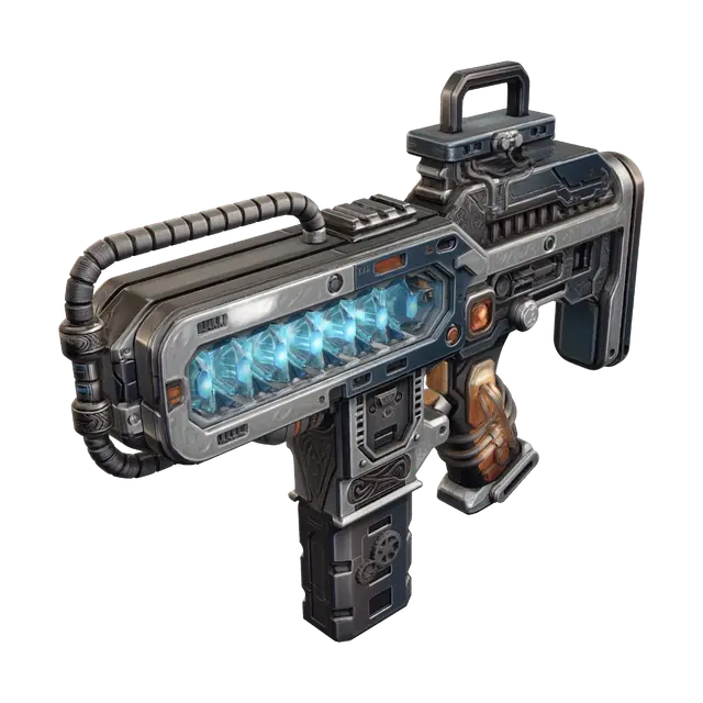 Azure Filigree Raygun 3D model, vytvořený pomocí AI