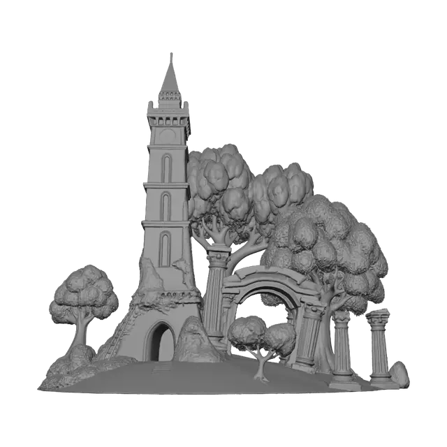 3D model for Timeless Tower in an Enchanted Forest