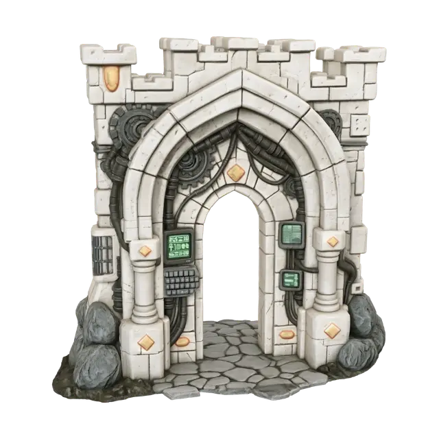 Ancient Gear Gate - Robust 3D model, vytvořený pomocí AI