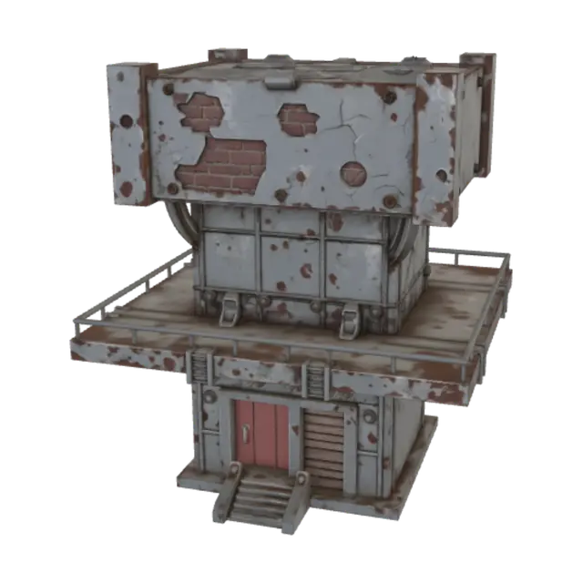 Rusty Industrial Tower - Engineering-3D-modell, genererad av AI