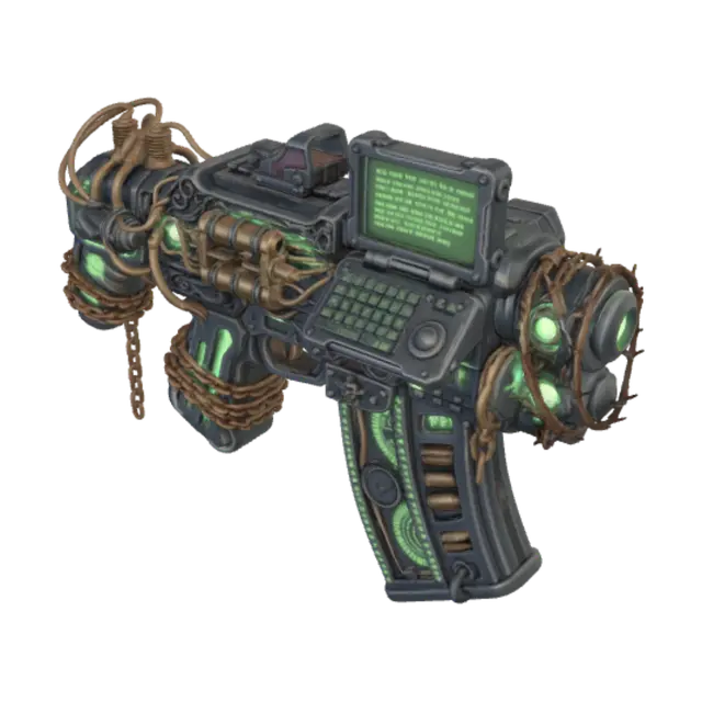 Chainbound Hex Rifle 3D model, vytvořený pomocí AI