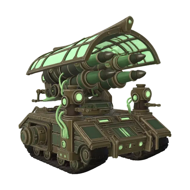 Modello 3D Emerald Missile Battery Tank, generato dall’IA