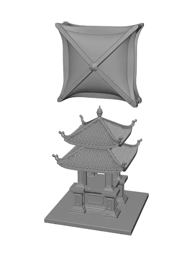 3D model for Square Canopy and Chinese Pavilion
