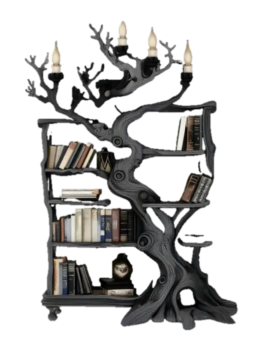 Enchanted Library Tree - Woodland 3D model, vytvořený pomocí AI