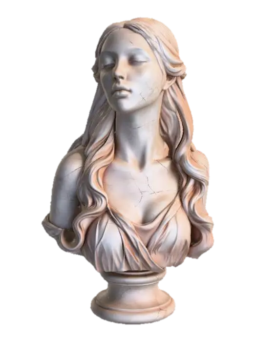 Serene Marble Bust - Classical model 3D, wygenerowany przez AI