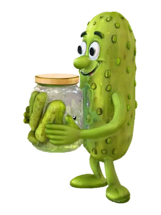 Modello 3D #food#, Pickle Pal's Proud Pose with DJ gear, generato dall’IA