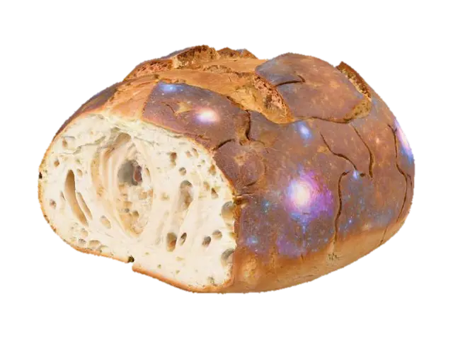 #food# Stardust bread, sprinkled with sparkling dust that feels like biting into… 3D model, vytvořený pomocí AI