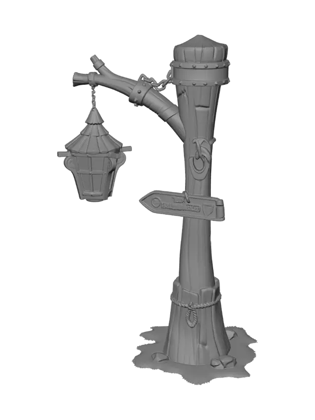 3D model for Twilight Lantern on a Winding Post