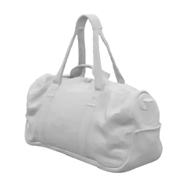 3D model for maroon duffle bag, athletic sports bag with gold strap handle