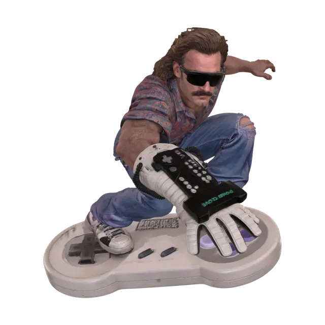 NES Power Glove - Synthwave 3D model, vytvořený pomocí AI