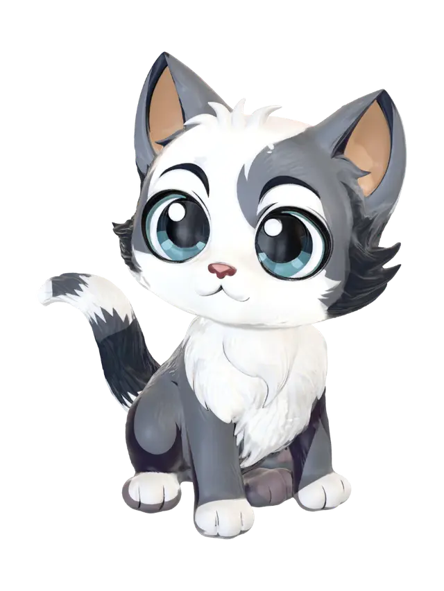 3D model for Blue-Eyed Cloud Kitten