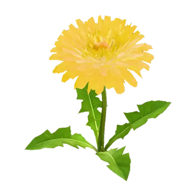 Golden Gerbera Daisy 3D model, vytvořený pomocí AI