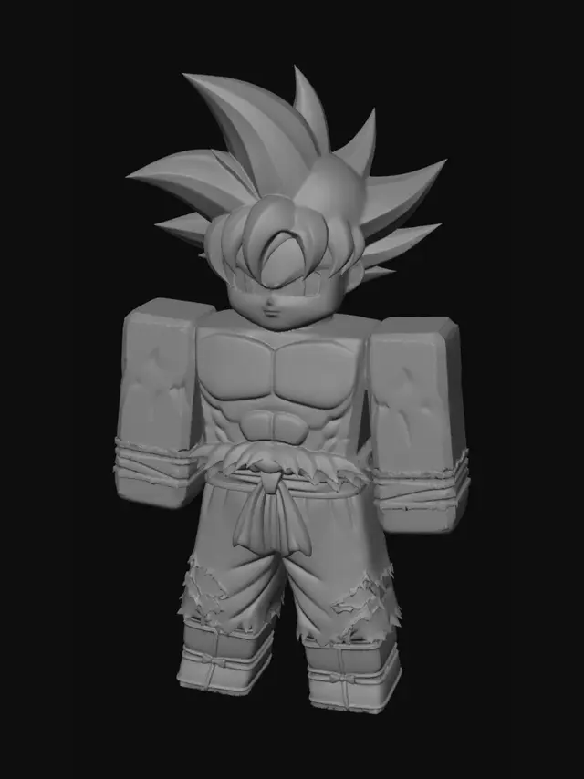 3D model for Goku Ultra Instinct Roblox Blocky