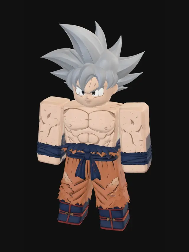 3D model for Goku Ultra Instinct Roblox Blocky
