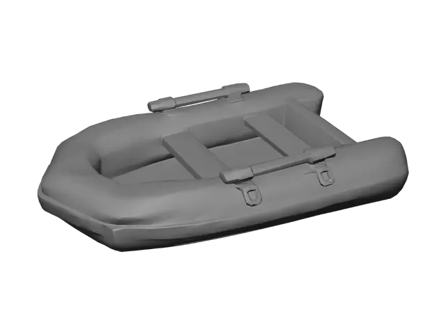 3D model for Orange and White Inflatable Boat