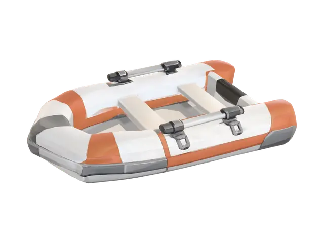 3D model for Orange and White Inflatable Boat