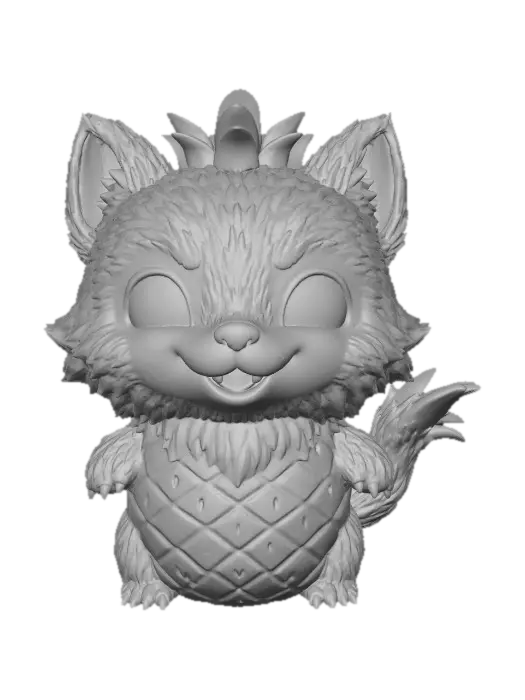 3D model for #Halloween2025#, Pineapple/werewolve, Chibi,cute