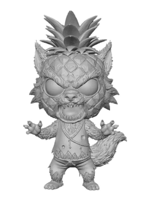 3D model for #Halloween2025#, Pineapple/werewolve, Chibi,horror