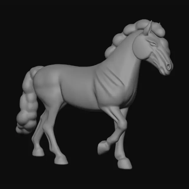 3D model for Decorated Toy Horse in a Workshop