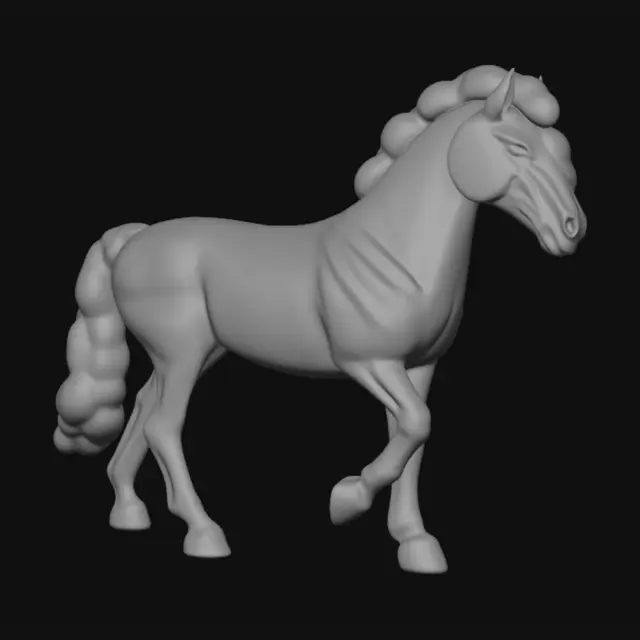 3D model for Decorated Toy Horse in a Workshop