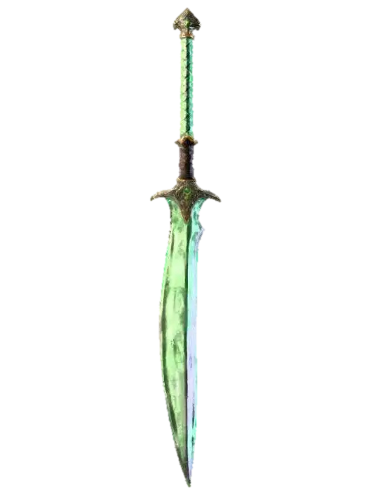 Emerald Blade - Greatsword 3D model, vytvořený pomocí AI