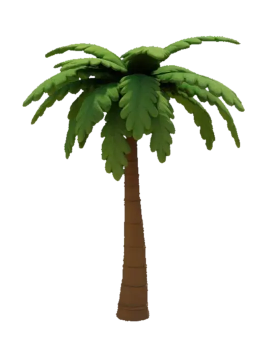 a palm tree 3D model, vytvořený pomocí AI