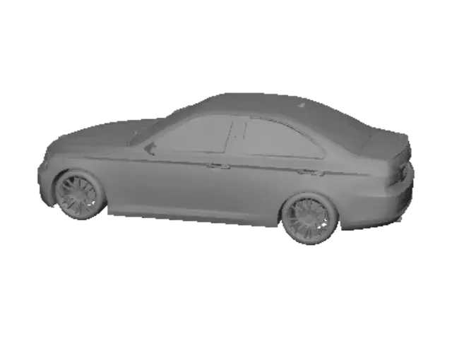 3D model for Silver BMW 5 Series in Parking Lot