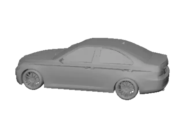 3D model for Silver BMW 5 Series in Parking Lot