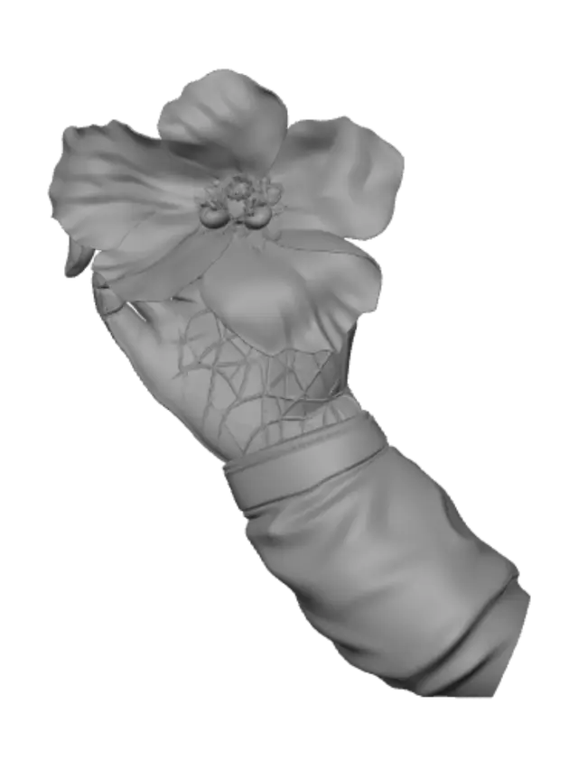 3D model for Blue Flower in a Poppy Field