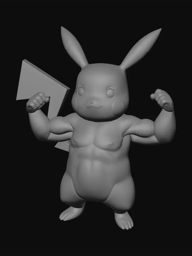 3D model for muscle Pikachu