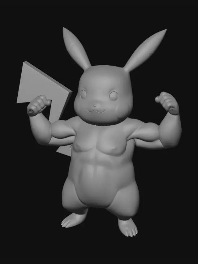 3D model for muscle Pikachu