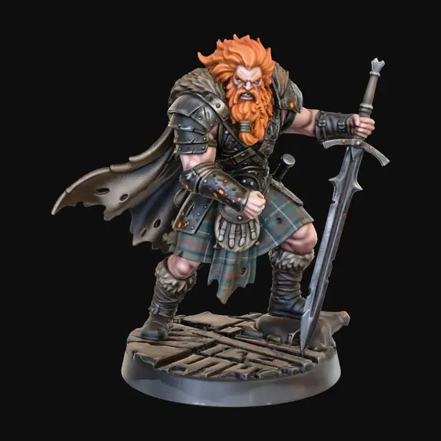 3D model for Dwarven Warlord with Greatsword